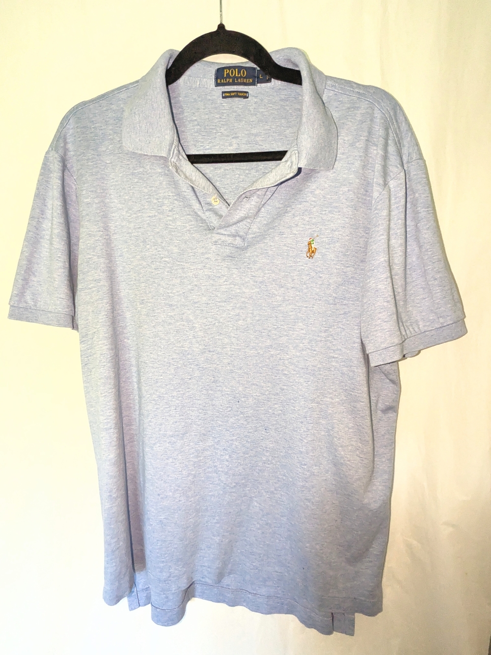 Polo by Ralph Lauren Men’s Pima Soft Touch Light Blue Cotton Polo Shirt